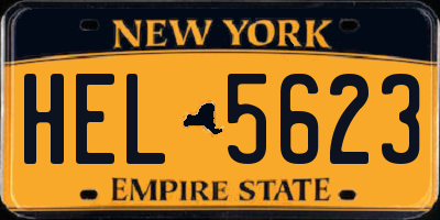 NY license plate HEL5623