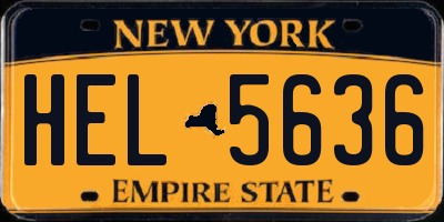NY license plate HEL5636