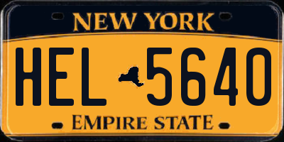 NY license plate HEL5640
