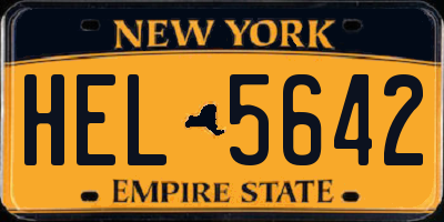 NY license plate HEL5642