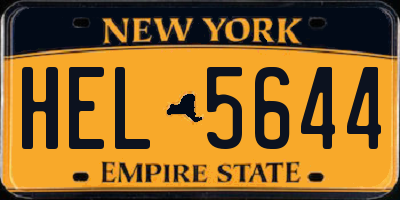 NY license plate HEL5644