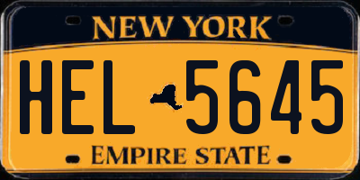 NY license plate HEL5645