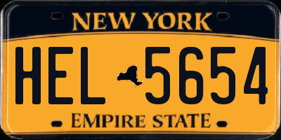 NY license plate HEL5654