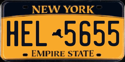 NY license plate HEL5655