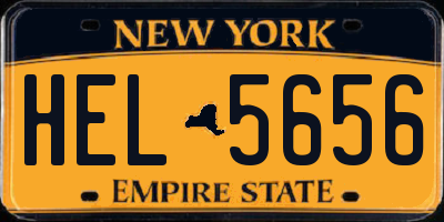 NY license plate HEL5656