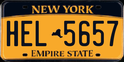 NY license plate HEL5657
