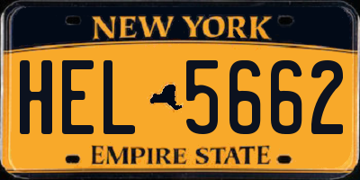 NY license plate HEL5662