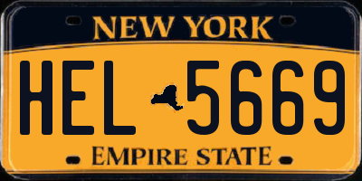 NY license plate HEL5669