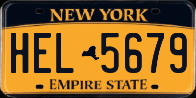 NY license plate HEL5679