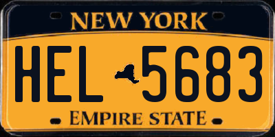 NY license plate HEL5683