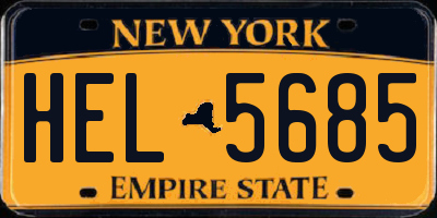 NY license plate HEL5685