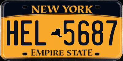 NY license plate HEL5687