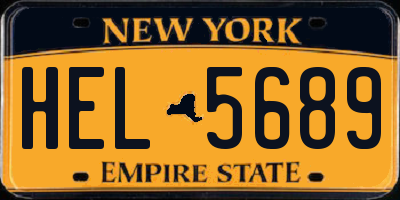 NY license plate HEL5689