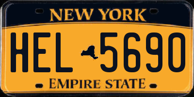 NY license plate HEL5690