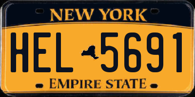 NY license plate HEL5691
