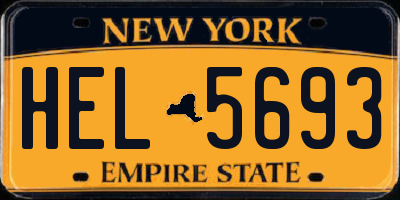 NY license plate HEL5693