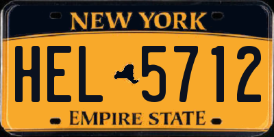 NY license plate HEL5712