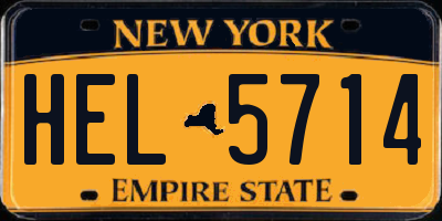 NY license plate HEL5714