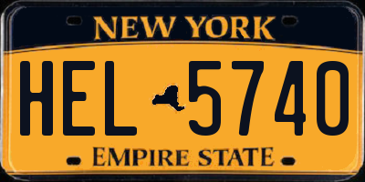 NY license plate HEL5740