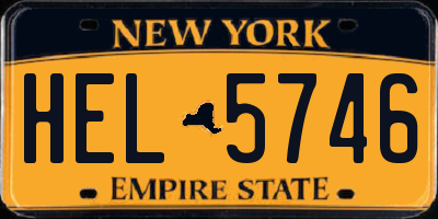 NY license plate HEL5746