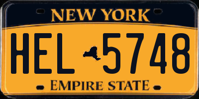 NY license plate HEL5748