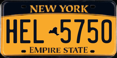 NY license plate HEL5750