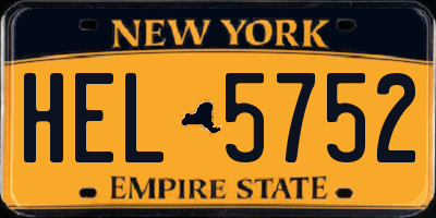 NY license plate HEL5752
