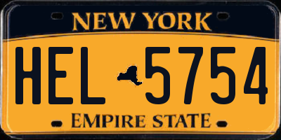 NY license plate HEL5754