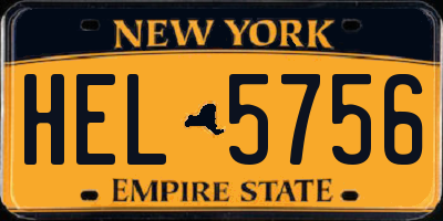 NY license plate HEL5756