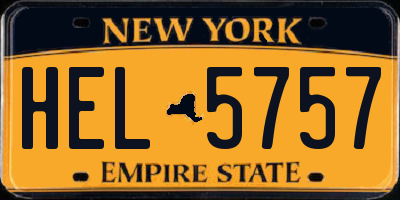 NY license plate HEL5757