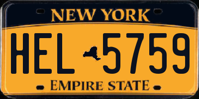 NY license plate HEL5759