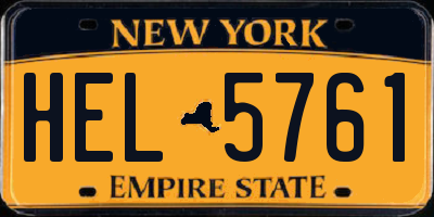 NY license plate HEL5761