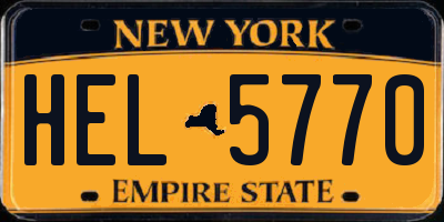 NY license plate HEL5770