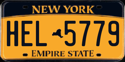 NY license plate HEL5779