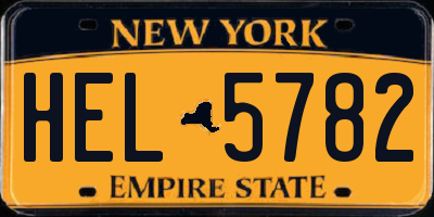 NY license plate HEL5782