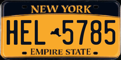 NY license plate HEL5785