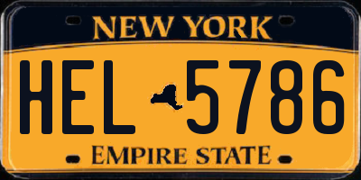 NY license plate HEL5786