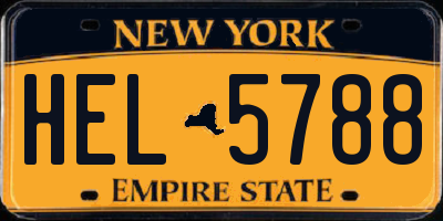 NY license plate HEL5788