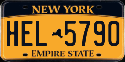 NY license plate HEL5790