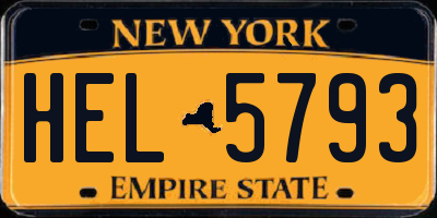 NY license plate HEL5793