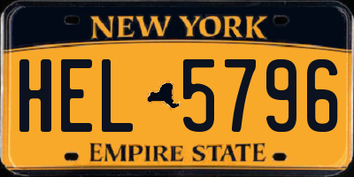 NY license plate HEL5796