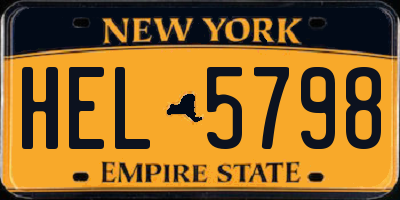 NY license plate HEL5798