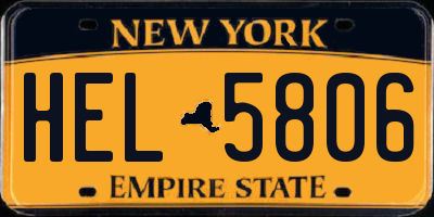 NY license plate HEL5806