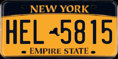 NY license plate HEL5815