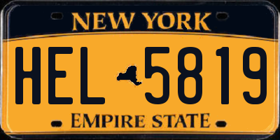 NY license plate HEL5819