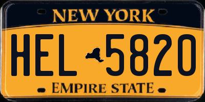 NY license plate HEL5820