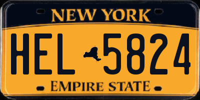 NY license plate HEL5824