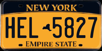NY license plate HEL5827