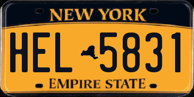 NY license plate HEL5831