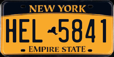 NY license plate HEL5841